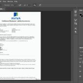 UK Aviva Certificate of Employers Liability Insurance PSD Template