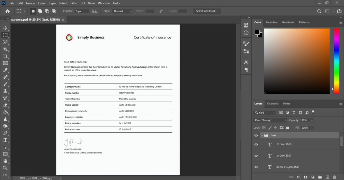 United Kingdom Simply Business Insurance PSD Template