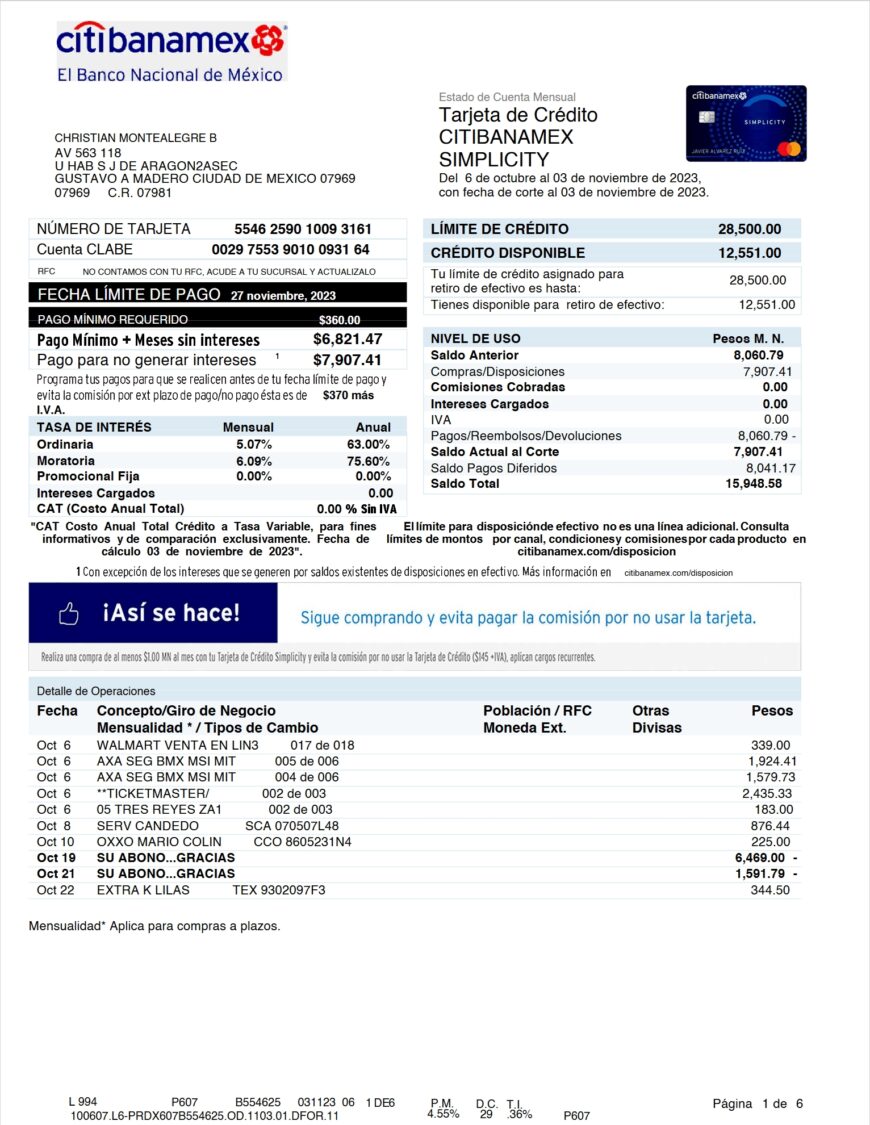 Argentina MetroGAS Utility Bill Word And PDF Template 6 Pages