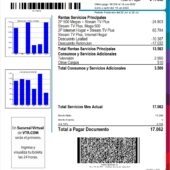 Chile VTR Telecommunications Bill Template in Word And PDF Format (2 Pages)