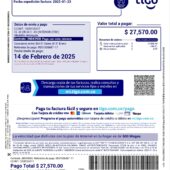 Colombia Tigo Home Services Invoice Word And PDF Template (2 Pages)