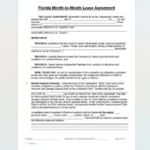 Florida Lease Agreement Template  (Monthly)
