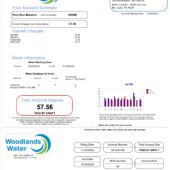 USA Woodlands Water Utility Bill Word And PDF Template