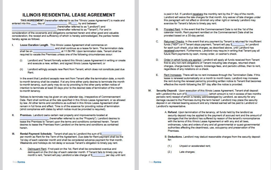 Illinois Residential Lease Agreement Template