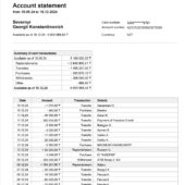 Kazakhstan Freedom Bank Statement Word And PDF Template (9 Pages)