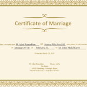 Marriage Certificate Template