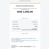 Nigeria ExamBase Resource Receipt template in Word and PDF format