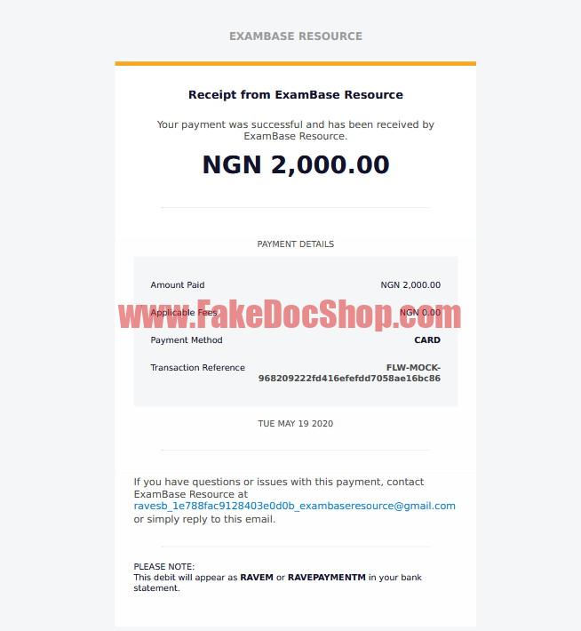 Nigeria Resource Receipt template in Word and PDF format
