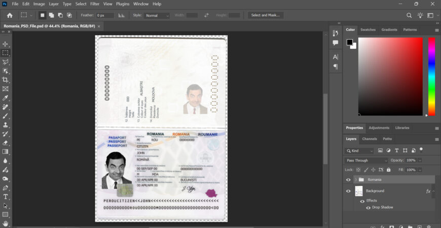 Romania Passport PSD Template New Version