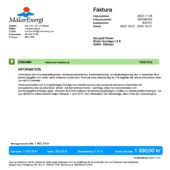Sweden Mälarenergi Elhandel Invoice Word And PDF Template (2 Pages)