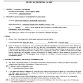 TEXAS RESIDENTIAL LEASE Template In Word Format