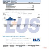 USA Lafayette Utilities System Bill Word And PDF Template (2 Pages)