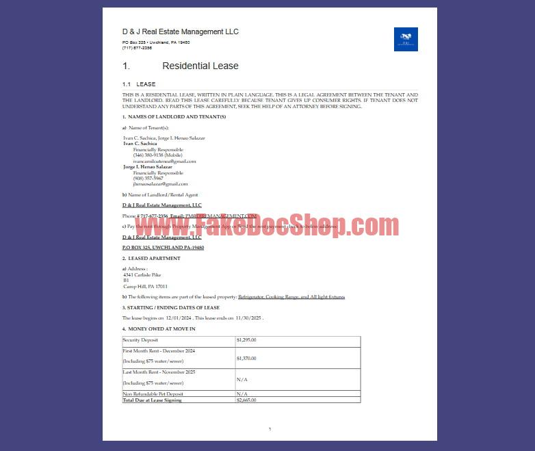 United States Rent Receipt template in Word and PDF format