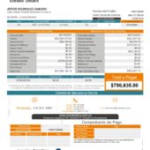 Colombia RCI Colombia Bank Statement Word And PDF Template (2 Pages)