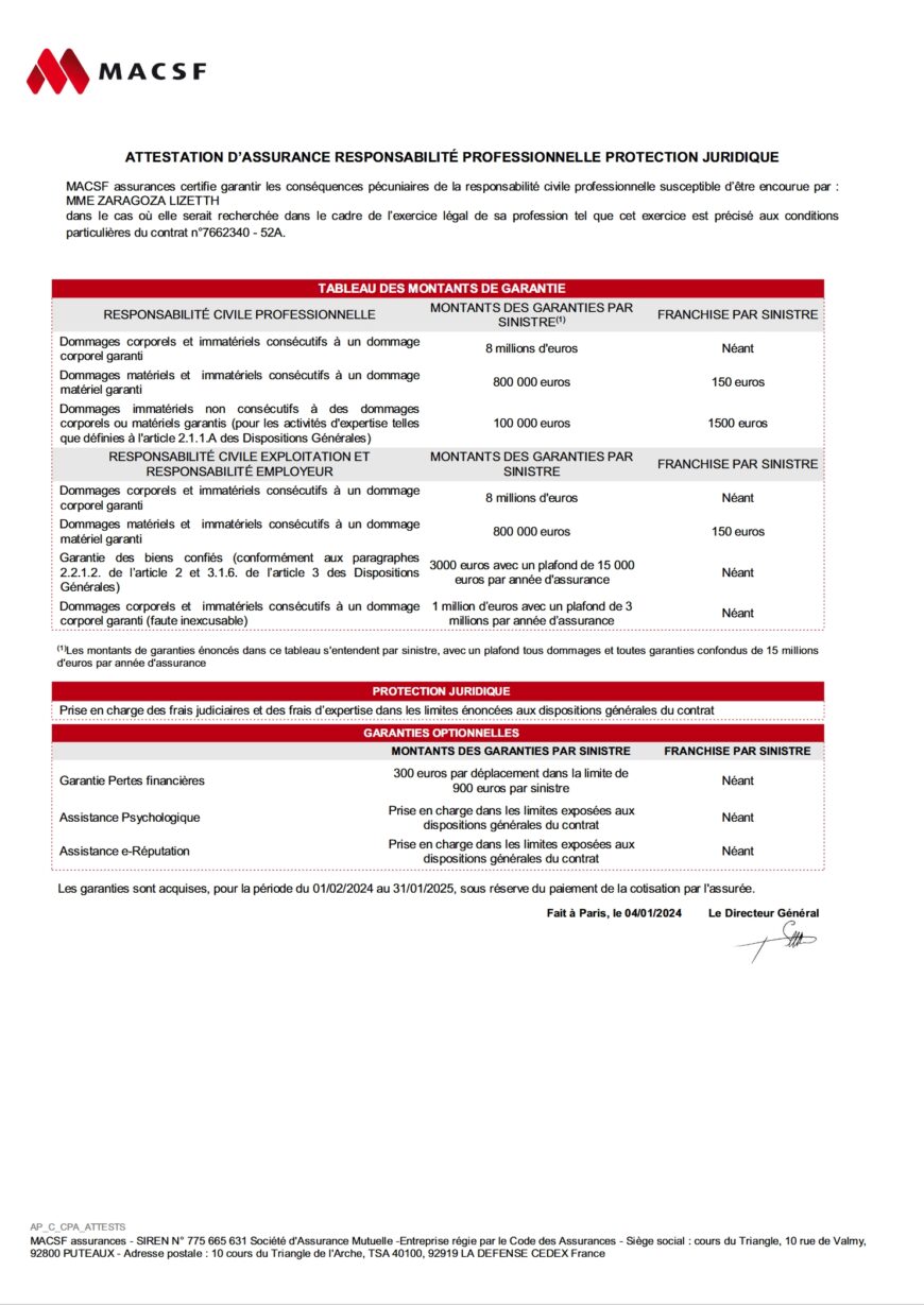 France MACSF Insurance Policy Template In Word And PDF Format