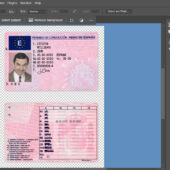 Spain driving license template in PSD format