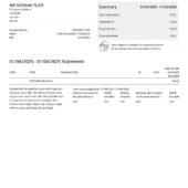 UK Starling Bank Euro Current Account Statement Word And PDF Template