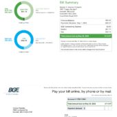 USA BGE Utility Bill Word And PDF Template (4 Pages)